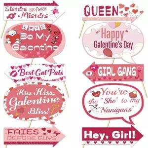 안수피엔 갈렌틴의 하루 사진 부스 소품 - 친구 걸 갱 베스트를 위한 10가지 팩 재미있는 파티 사인 학사