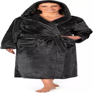 여성용 파빌리아 로브 플리스 소프트 플러피 목욕 가운 푹신한 아늑한 롱 스파