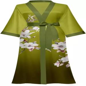 여성용 긴 기모노 로브 플로럴 실크 새틴 실키 목욕 슬립웨어 신부 들러리 웨딩