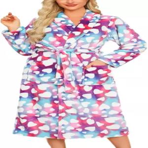 조이나이트 여성 플러시 플리스 로브 롱 플러피 스파 목욕 가운 소프트 슬립웨어