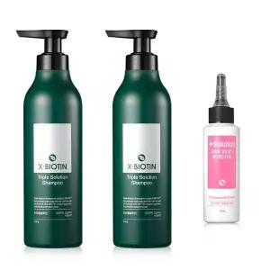 TS 엑스비오틴 트리플 솔루션샴푸 500g X 2개+ TS솔루션헤어실키부스터 100g