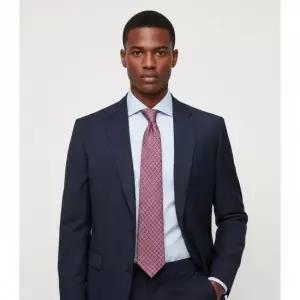 살바토레 35 0950 0768565 350950 768565) 간치니 테트리스 프린트 실크 넥타이