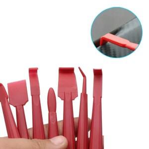 자동차 필름 트리밍 도구 보이지 않는 커버 랩 비닐 스퀴지 심 턱 플라스틱 소형 세트 7 개