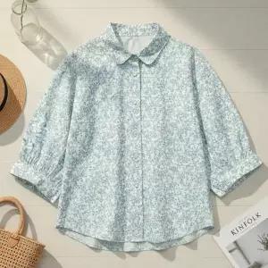 |CDH42A5|여성 꽃무늬 내추럴 스타일 잔꽃 셔츠