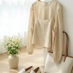 |KDH42A1|여성 긴팔 블라우스 뷔스티에 세트 데일리룩