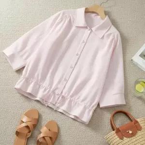 |CDH4297|여성용 일상 캐주얼 크롭 탑 블라우스