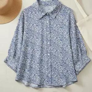 |CDH4292|여성용 루즈핏 여름 레이온 꽃무늬 블라우스