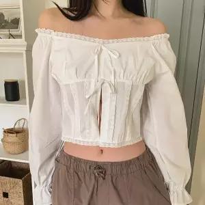 |CHH42B9|여성 오프숄더 크롭 블라우스 데이트룩 여리핏