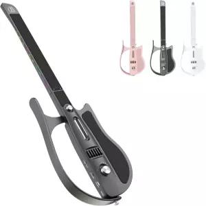 스트링리스 스마트 기타 휴대 및 접이식 앱 인터랙티브 코드 시트 여행용 백업 내장 드럼 머신 스피커