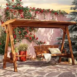 야외 그네 의자 정원그네 월넛 흔들의자 주택 테라스