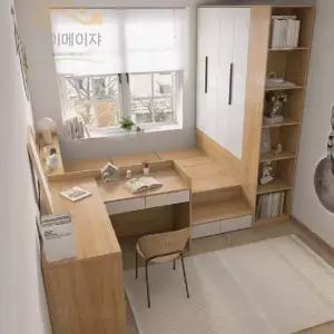 침대 책상 일체형 세트 원룸 공부방 고시원 기숙사