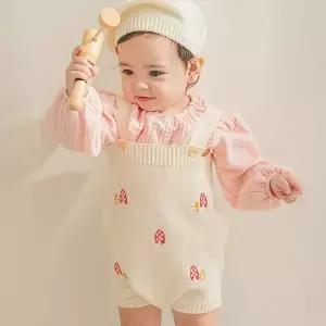 [베이비블리]D26402 머쉬룸 니트 롬퍼 바디슈트