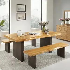 [마루엔개비]순 통원목 높은 테이블 식탁 회의용 통원목가구