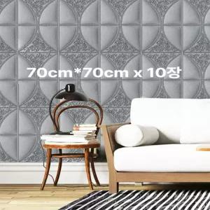사비오코 붙이는템바보드 접착식단열벽지 격자 노르딕 물벽지 셀프