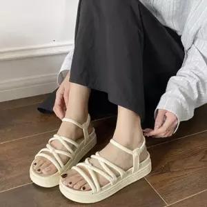 편안한 여성용 크로스 스트랩 여름 패션 샌들 슬리퍼 WFFKAL3