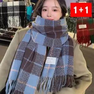 목도리 체크 빅사이즈 도톰 롱 스카프 방한 겨울 남녀