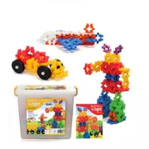 사각블럭 조립 놀이 유아 장난감 정리함 조립완구 수연산 큐브블록