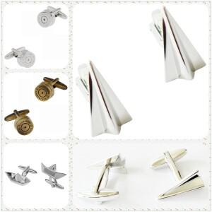 4스타일 TZG 공장 커프스 단추 남성용 종이 비행기 보트 프랑스 셔츠용 1쌍