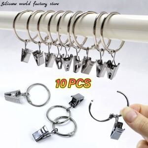 실리콘 월드 커튼 링 클립 금속 오프닝 링, 녹슬지 않는 걸이식 고리 버클, 액세서리, 10 개
