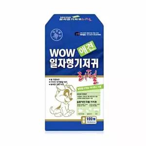 강아지 중 100매 기저귀 일자형 리필용