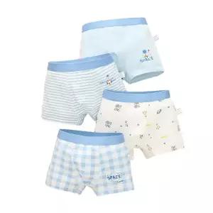 별빛우주 남아 사각 드로즈 4매입 아동 면 팬티 세트 유아 속옷 어린이 초등학생
