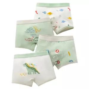 민트디노 남아 사각 드로즈 4매입 아동 면 팬티 세트 유아 속옷 어린이 초등학생