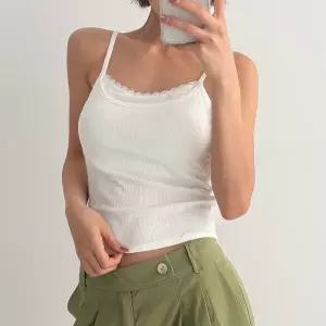 여성 캡내장 이중 레이어드 레이스 골지 끈 나시 슬리브리스 -WSL0055- 봄 여름