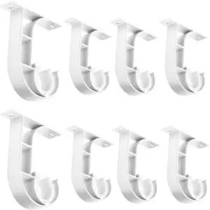 TOKPLNU 천장 커튼 로드 브래킷 후크 화이트 1인치 홀더 헤비 듀티 행거 단일 드레이퍼 지지 8개 세트