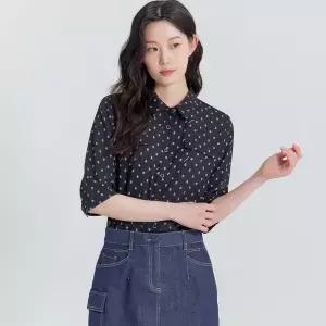 [지센] 2컬러 도트변형 셔츠형 블라우스 LFWSP403_P418235362