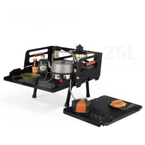 야외호환용 알루미늄 합금 25L 캠핑 수납 박스 차량호환용 피크닉 다기능 랙 접이식 휴대호환용 테이블