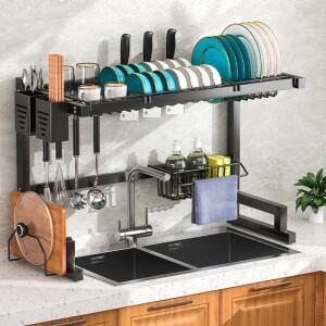 싱크대 접시 건조 랙 주방 카운터호환용 대형 랙 여러 바구니 식기 스폰지 거치대 캐디 85cm
