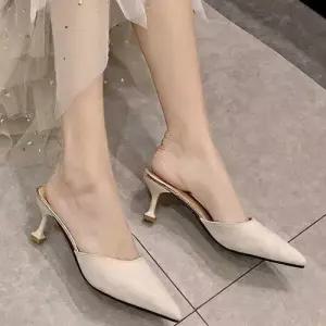 스틸레토 뮬 블로퍼 펌프스힐 스웨이드 미들힐 캐주얼 WFF9C19