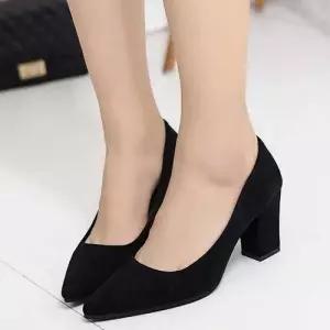 뾰족코 세무 펌프스힐 스웨이드 스틸레토 여성 구두 WFF8638