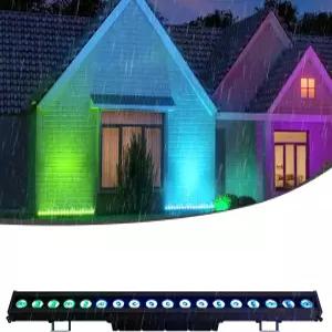 SHEHDDS 18x10W 워터프루프 워시 월 라이트 RGBLAC 6-in-1 IP65 DMX512 스테이지 DJ 스트로브 효과