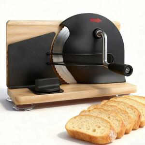 손잡이식 빵 슬라이서 5-20mm 두께 조절 가능 - 홈메이드 빵, 토스트, 소시지를 위한 스테인리스 스틸 커