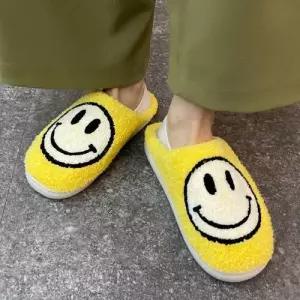 슬리퍼 스마일 스마일 뽀글이 옐로우 여성용 슬리퍼 WFF79D6