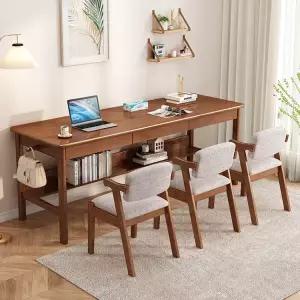 쌍둥이책상 2인용 컴퓨터 책상 게이밍 테이블 나무 롱테이블