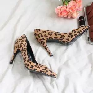 호피 스웨이드 여성펌프스하이힐 9cm 94190 WFE0533