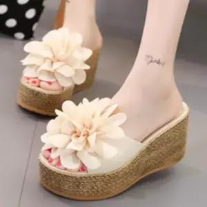 여성 해변 바캉스 사무실 푹신한 통굽 슬리퍼 9cm WFDF83D