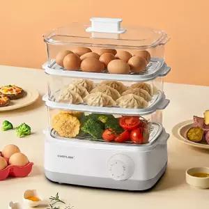 셰프라인 스텐 3단 멀티찜기 EHJT-S800 SUS304 스테인레스 분리형 트레이 타이머