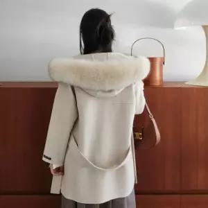 자체제작 울100 폭스100 후드퍼 하프 핸드메이드 코트 롱코트