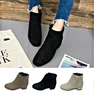 여성 스웨이드 미들굽 앵글부츠 발목부츠 패션슈즈 WFD69E5