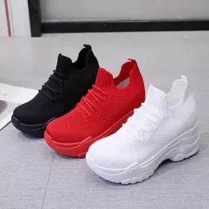 여성 6cm 삭스 키높이운동화 슬립온 스니커즈 런닝화 WFD65CD