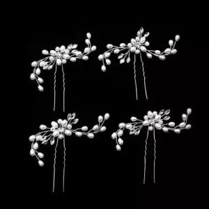 셀프웨딩 뮤즈 뒤꽂이 헤어핀 4p세트 웨딩헤어코사지 WFBF07F