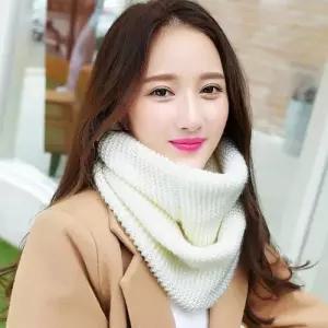 여성용 프롬즈 넥워머 아이보리 니트 목도리 WFB9A1B