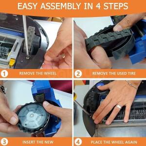 호환 iRobot Roomba 진공 청소기 휠 슬리브 500  900 e5 e6 i7 s9 시리즈 액세서리용 논슬립 고무 타이어