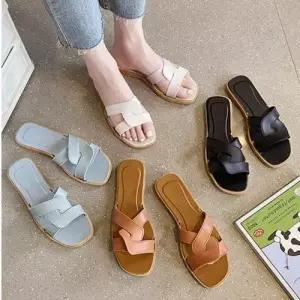 4컬러 여성 트위스트 젤리슬리퍼 방수소재 여름슬리퍼 WFB8262