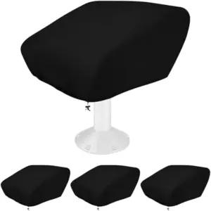 HSOKEW 4Pcs 보트 시트 커버 600D 접이식 W18*D20*H14 고밀도 방수 선장 의자 튼튼한 날씨 추적식 낚시