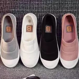 슬립온 여성단화 끈없는 스니커즈 여성캔버스화 WFB58EF