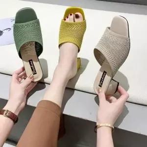 260까지 가능한 컬러 니트 청키 슬리퍼 knit-sl WFB44E3